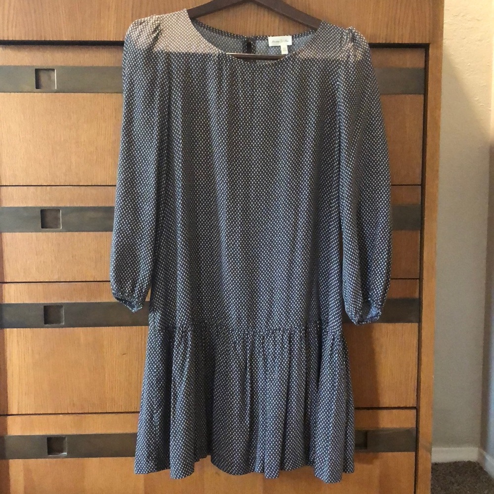 Brown drop waist mini dress